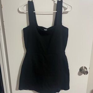 PINK Victoria's Secret Black Ribbed Mini Dress with Built In Shorts with Pockets